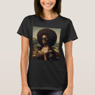 Camiseta Mona Lisa Afro Negra História Negra Americana