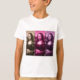 Camiseta Mona Lisa Animal Imprime Chocolate Rosa Puro