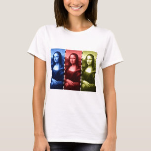 Camiseta Mona Lisa Animal Imprime Cores Primárias