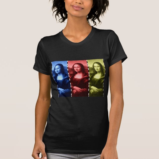 Camiseta Mona Lisa Animal Imprime Cores Primárias (Frente)