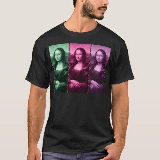 Camiseta Mona Lisa Animal Imprime Púrpura Rosa Verde