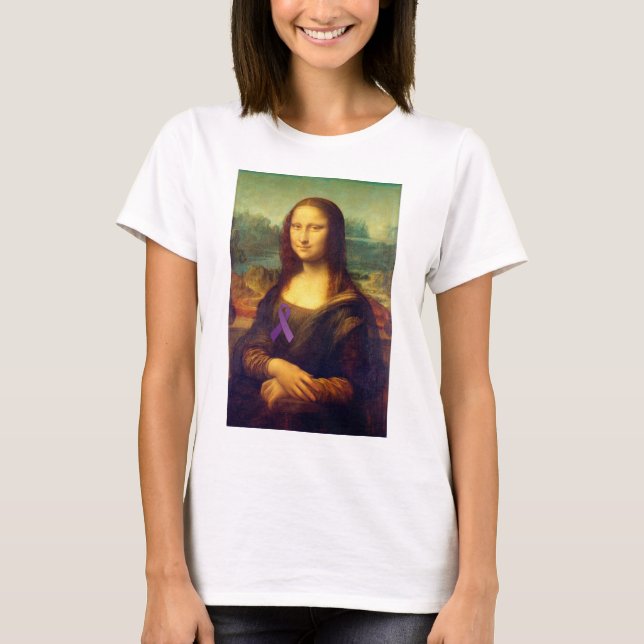 Camiseta Mona Lisa Com Fita Roxa (Frente)