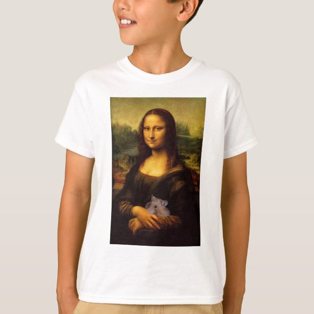 Camiseta Mona Lisa Com Hamster (Frente)