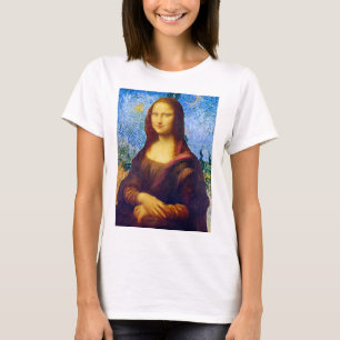 Camiseta Mona Lisa e Van Gogh