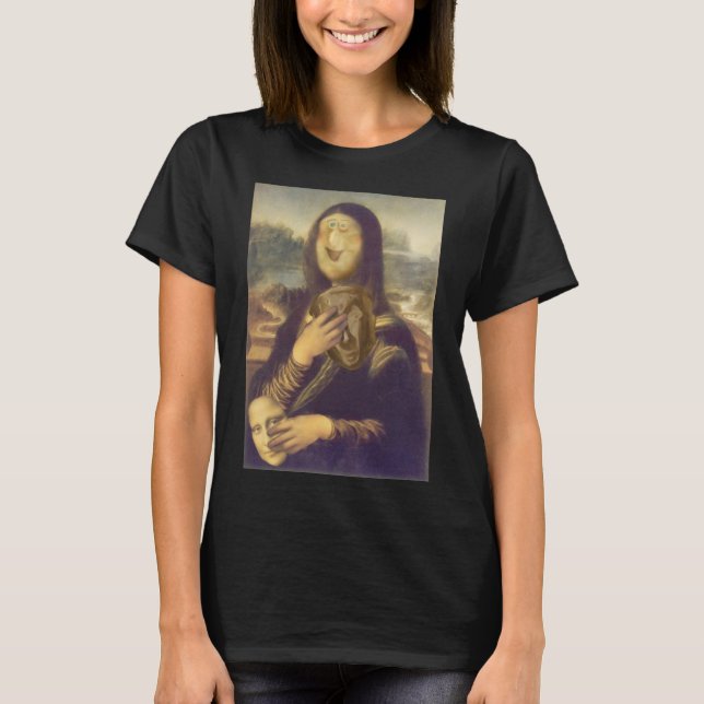 Camiseta Mona Lisa Engraçado Face (Frente)
