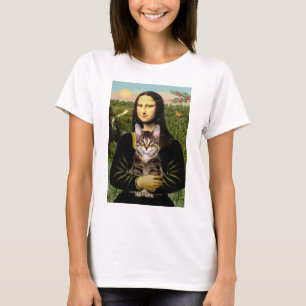 Camiseta Mona Lisa - Gato Brown Tabby Tiger