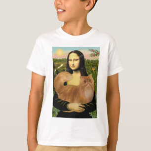 Camiseta Mona Lisa - Gato Persa Vermelho