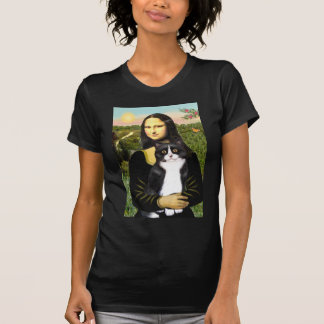 Camiseta Mona Lisa - gato preto e branco