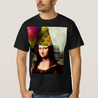Camiseta Mona Lisa Happy Birthday Party Hat Hat Hat