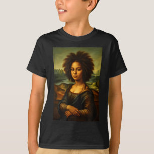 Camiseta Mona Lisa Negra Afro Americana História Negra