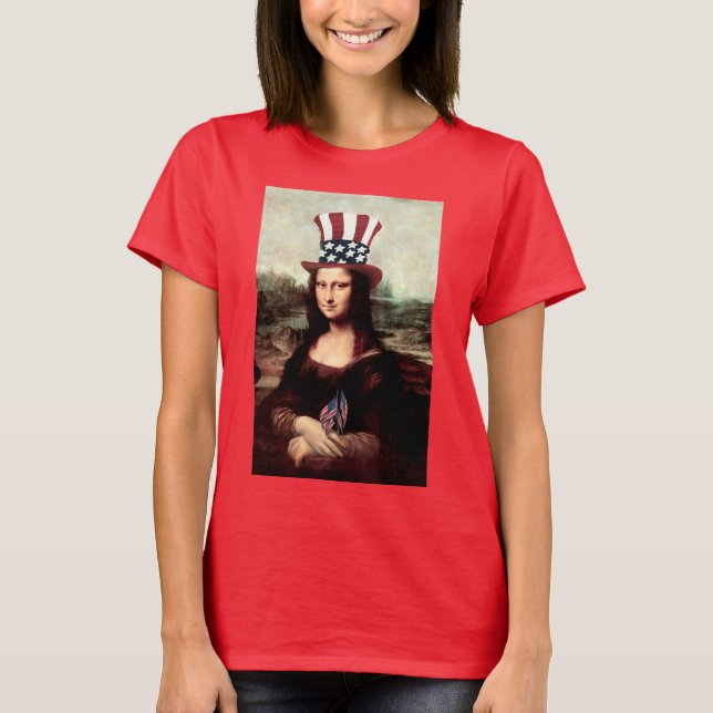 Camiseta Mona Lisa Patriótica - Pronta para o Dia da Indepe (Frente)