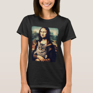 Camiseta mona lisa segurando gato gatinho para amantes de g