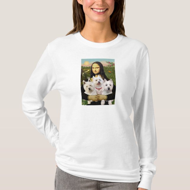 Camiseta Mona Lisa - Westies (três) (Frente)