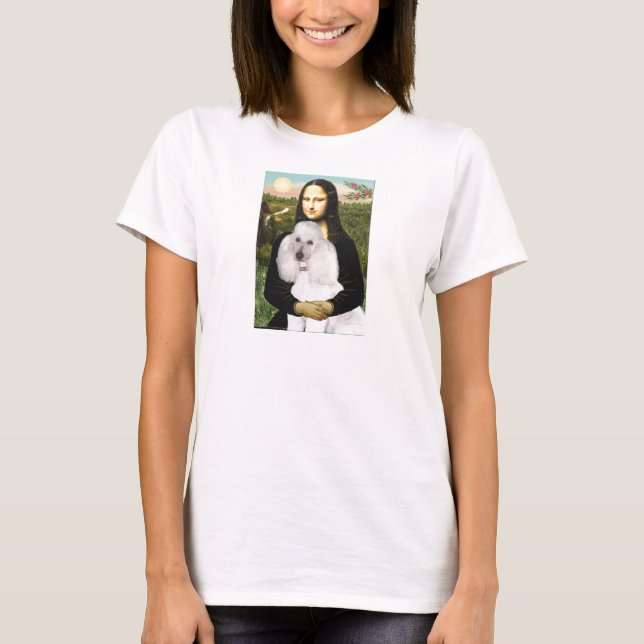Camiseta Mona-Pood-Branca-Poodle Standard (Frente)
