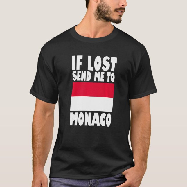 Camiseta Monaco Flag Design  If lost send me to Monaco Prem (Frente)