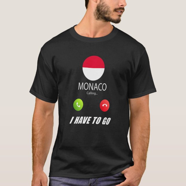 Camiseta Mônaco Flag Souvenir Que Mônaco Está Chamando (Frente)