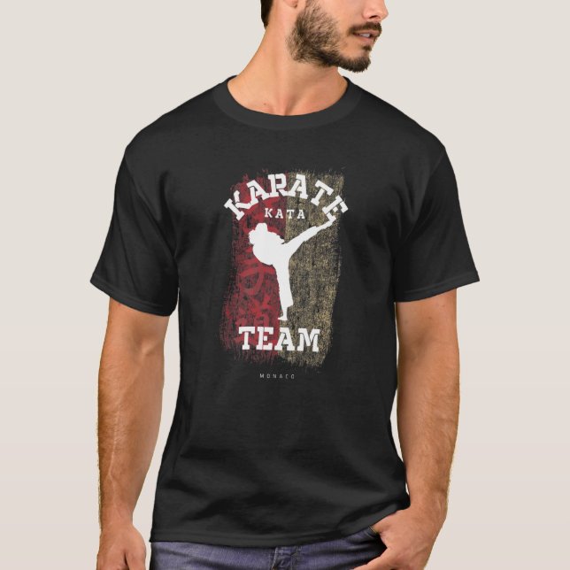 Camiseta Mônaco Karate Kata Artes Marciais Mulheres Karate (Frente)