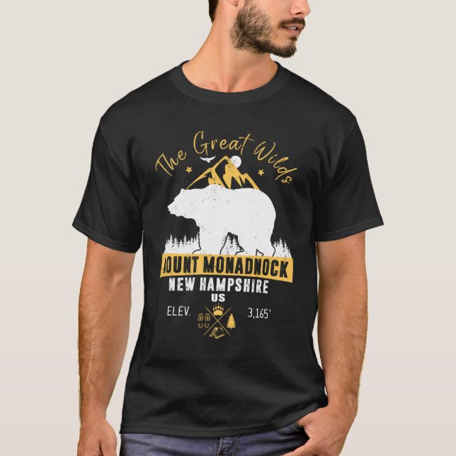 Camiseta Monadnock New Hampshire - Retro Vintage (Frente)