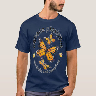 Camiseta Monarcas e lagartas de borboletas e ordenha