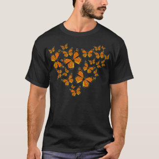 Camiseta Monarch Butterflies Heart Pattern Lovely