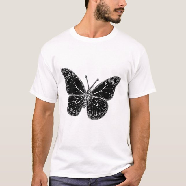 Camiseta Monarch Butterfly with Detailed Wing Patterns (Frente)
