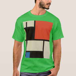 Camiseta Mondrian Composition Modern Abstrato Green