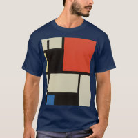 Mondrian Composition Modern Abstrato Marinho Blue