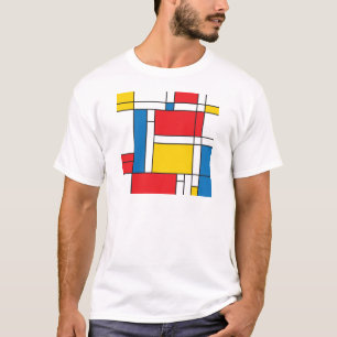 Camiseta Mondrian moderno inspirou o teste padrão gráfico