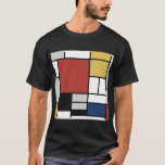 Camiseta Mondrian Painting Red Plane Yellow Black Cinza Blu<br><div class="desc">Composição com Plano Vermelho Grande, Amarelo, Preto, Cinza e Mondrian Piet Azul começou a criar as pinturas definitivas de abstrato no 1920 pelo qual ele é mais conhecido. Ele manteve sua paleta limitada ao branco, preto e cinza além das três cores primárias, vermelho, amarelo e azul. Suas composições construídas a...</div>