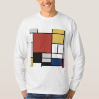 Mondrian Painting Red Plane Yellow Black Cinza Blu