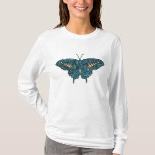 Camiseta Monet de pintura de borboleta azul
