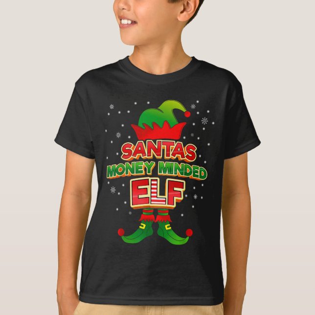 Camiseta Money Minded Elf Christmas Matching Costumes X-mas (Frente)