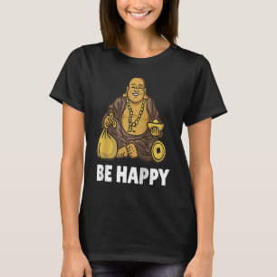 Camiseta Monge Buda Namaste Rezando Rezar Sorriso Feliz Rir