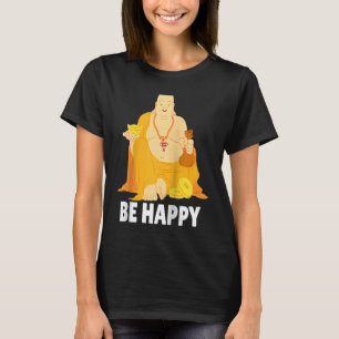 Camiseta Monge Buda Namaste Rezando Rezar Sorriso Feliz Rir