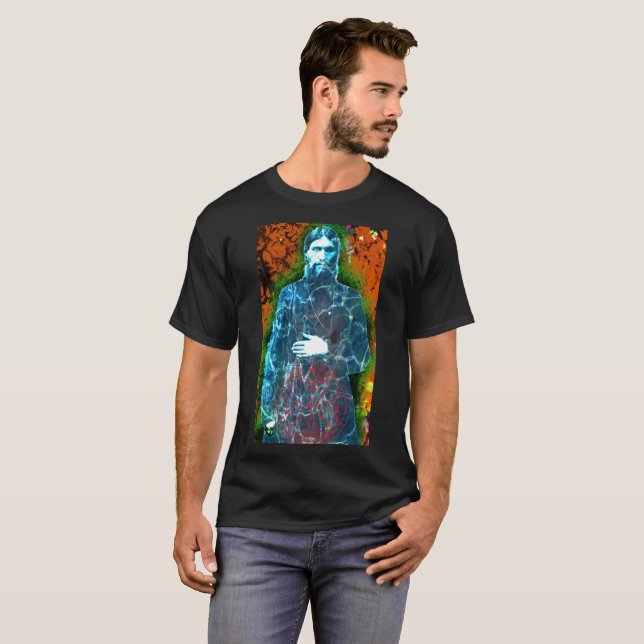 Camiseta Monge louca da história do russo de Grigori (Frente Completa)