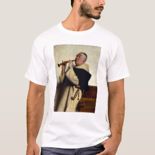 Camiseta Monge que joga um clarinete