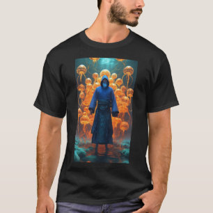 Camiseta Monge taoista shaolin tesseract fractal subaquátic