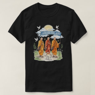 Camiseta Monges e Cachorro Caminhada pela Paz Diário Zen