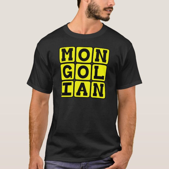 Camiseta Mongol, Língua da China (Frente)
