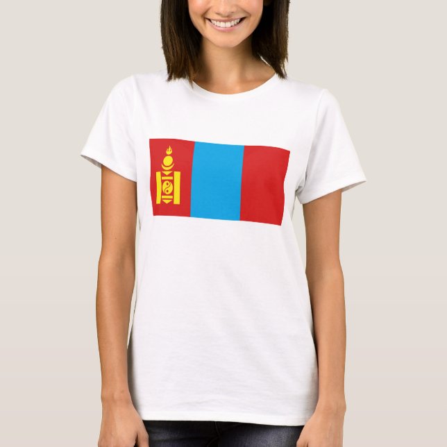 Camiseta Mongólia Flag x Map T-Shirt (Frente)