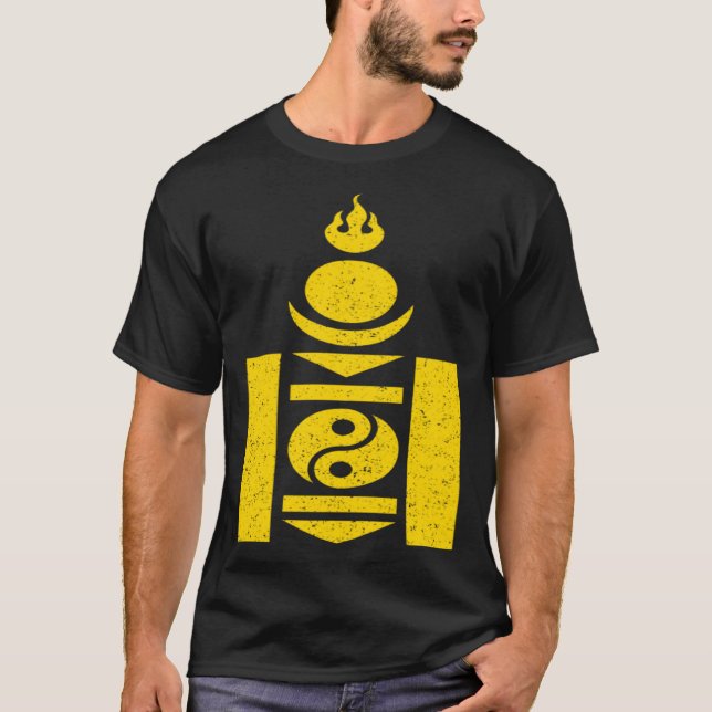 CAMISETA MONGOLIA SOYOMBO SÍMBOLO MONGOLAIN SINAL 1 (Frente)