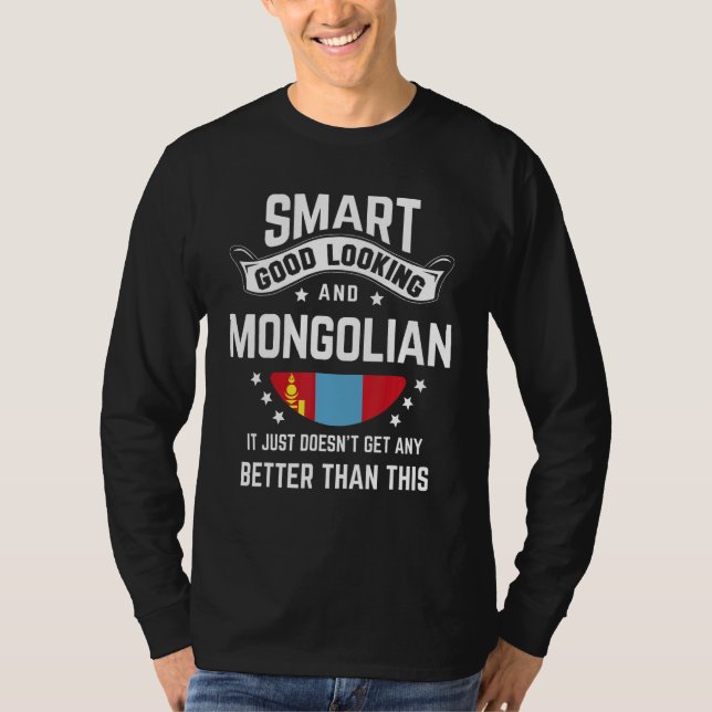 Camiseta Mongolian Flag Native Pride  Mongolia Mongolian Ro (Frente)
