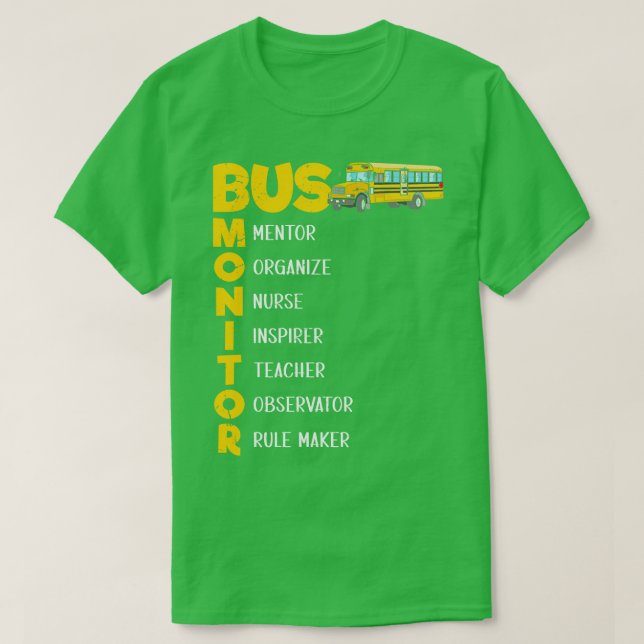 Camiseta Monitor de ônibus escolar (Frente do Design)