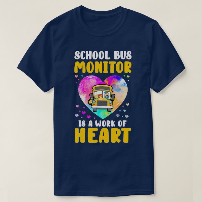 Camiseta Monitor De Ônibus Escolar Itx27s Uma Obra De Cardí (Frente do Design)
