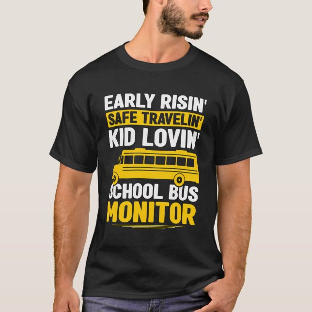 Camiseta Monitor de Ônibus Escolar Risin Antecipado Risin S (Frente)