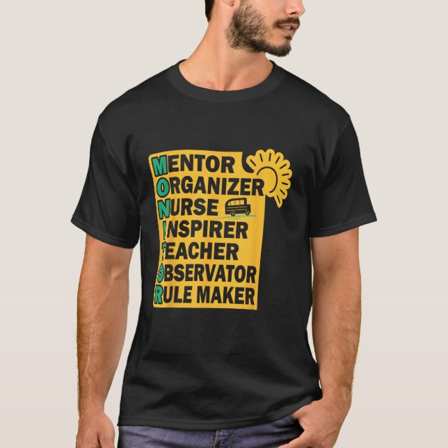 Camiseta Monitor motivational quote school bus aide (Frente)