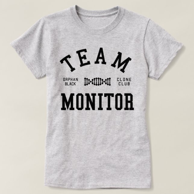 Camiseta Monitor preto órfão da equipe (Frente do Design)