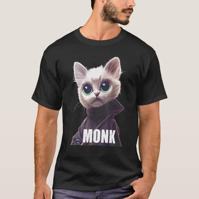 Camiseta Monk Cat Kitten Merch Monastic (Frente)