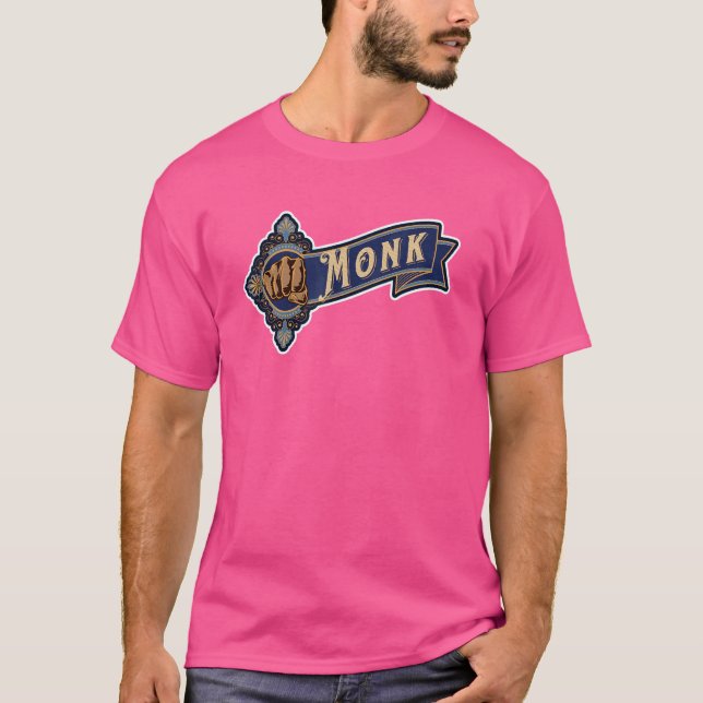 Camiseta Monk Dragon Fantasy Role Tocando Dungeon Rpg Larpi (Frente)