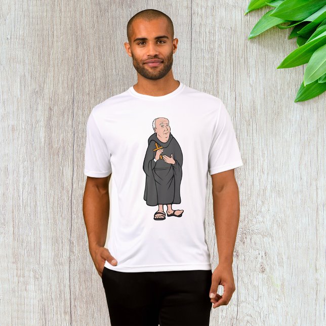 Camiseta Monk Segurando Cruz em Robe Religioso Medieval (Criador carregado)